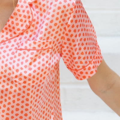 FINAL SALE - Coral Me Crazy | Charlotte Satin Shorts Set - Mary Square, LLC