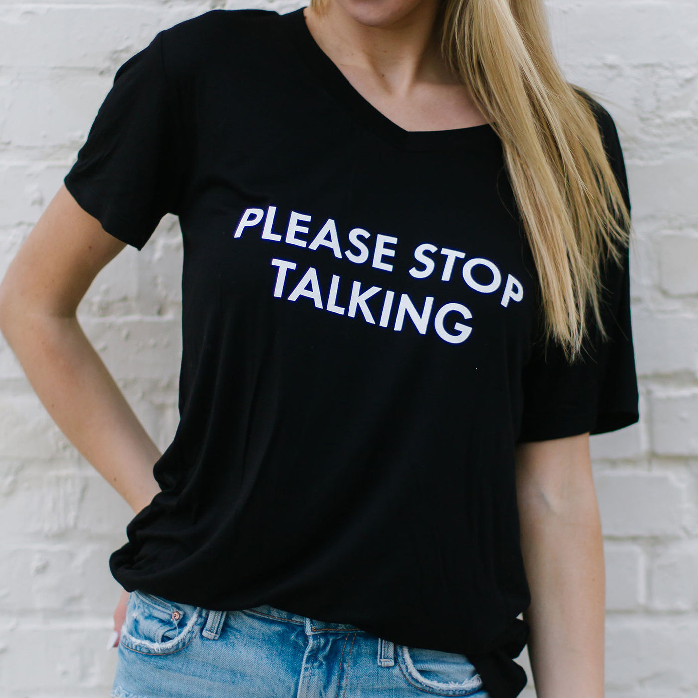 FINAL SALE - Please Stop Talking | Tee - Mary Square, LLC