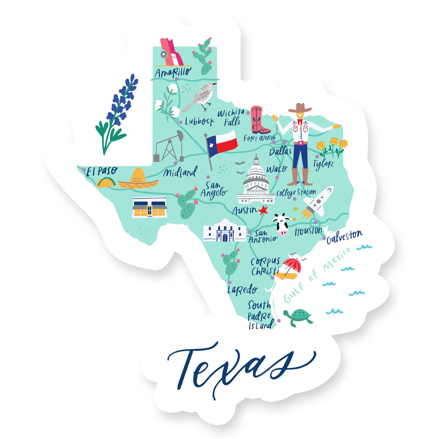 Texas Sticker - Mary Square, LLC