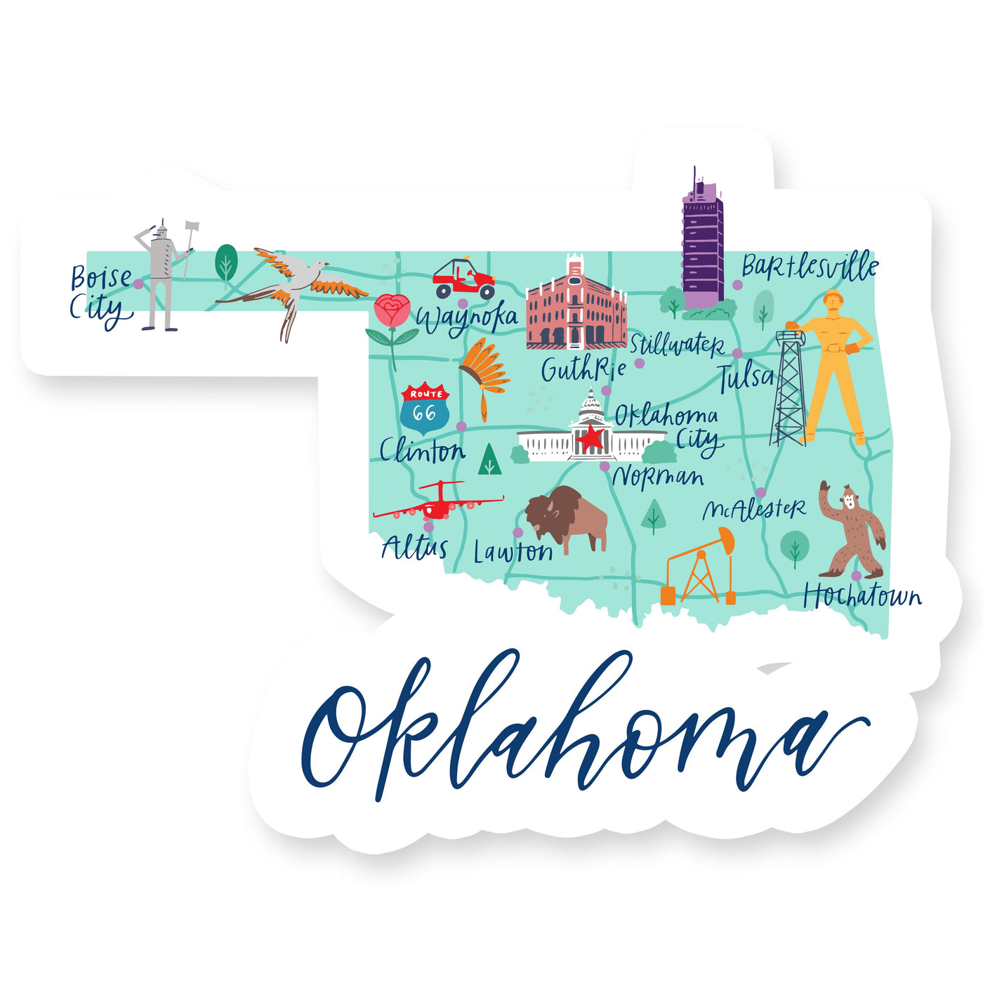 Oklahoma | Sticker - Mary Square, LLC