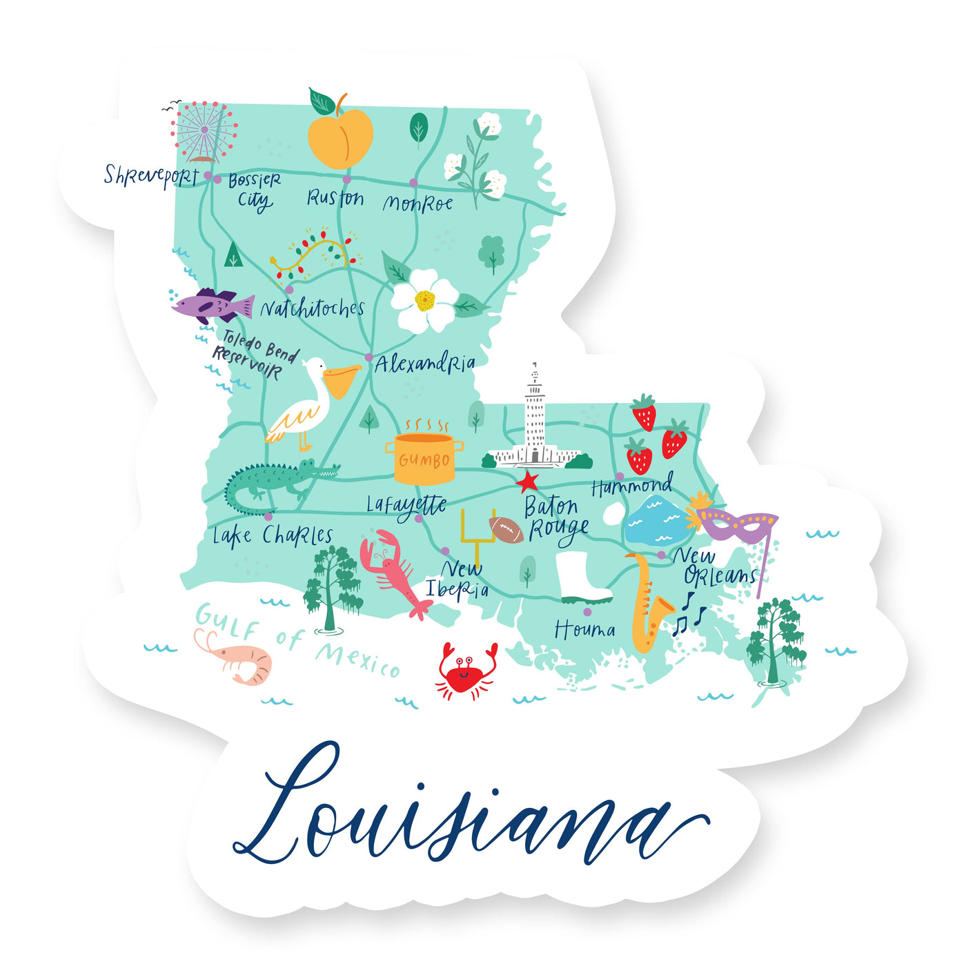 Louisiana Sticker - Mary Square, LLC