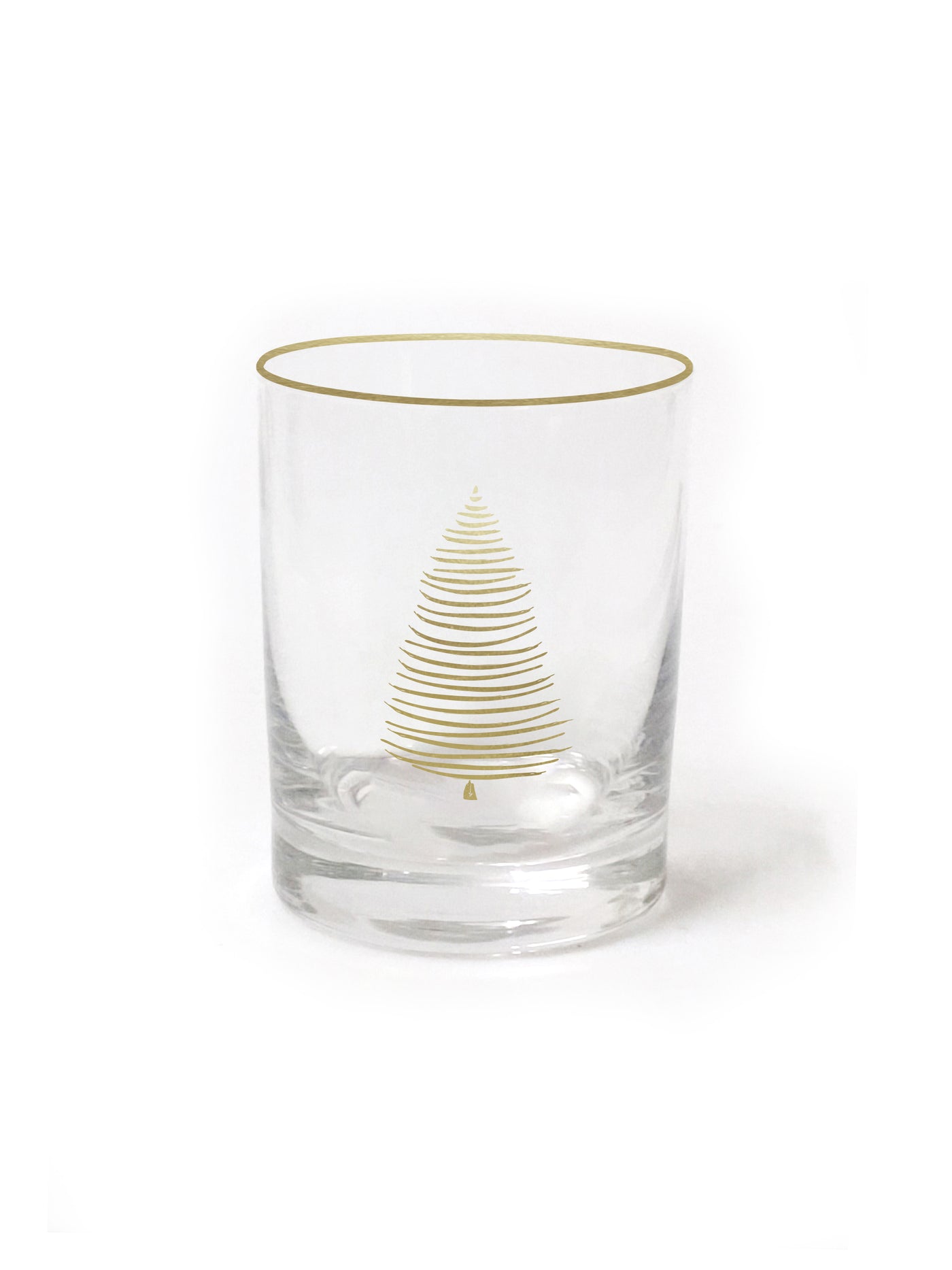Cocktail Glass | Gold Swirl Christmas Tree - Set of 4