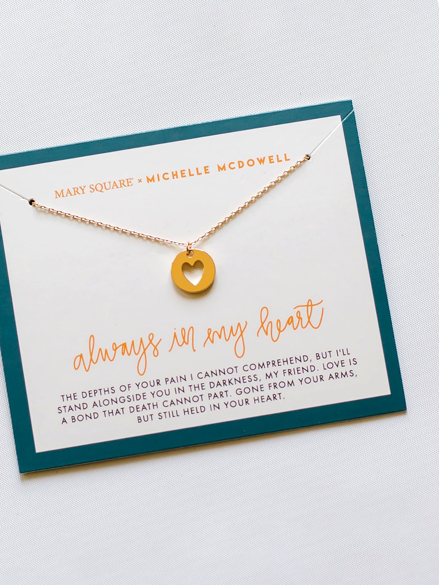 Always in My Heart Inspirational Necklace - Mary Square, LLC