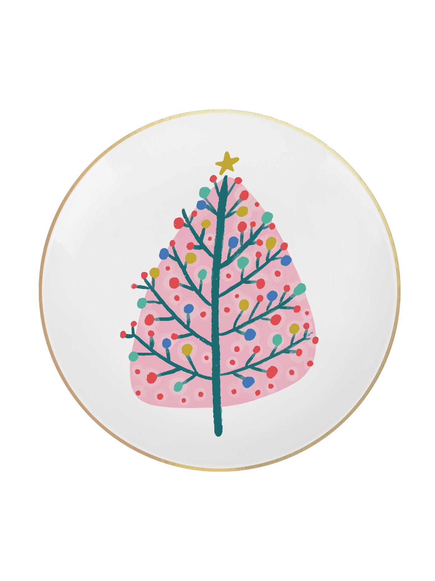 Appetizer Plate | Pink Tree - Set of 4