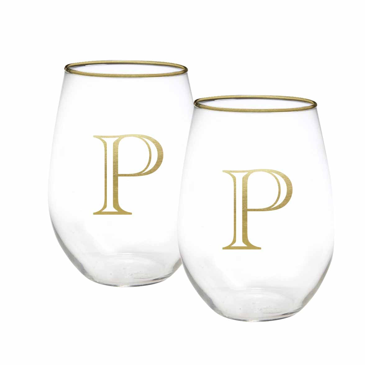 William & Mary Stemless Wine Glasses - Set of 2 at M.LaHart & Co.