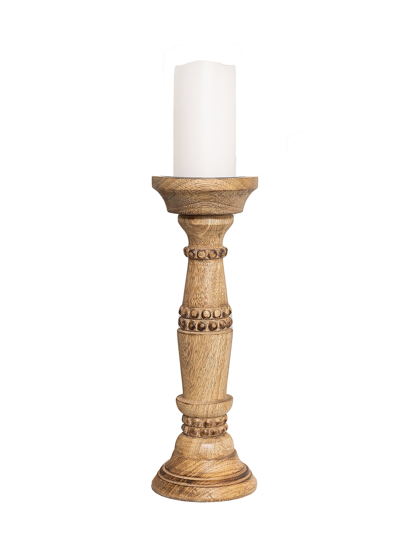 Beaded Candle Stick | Natural