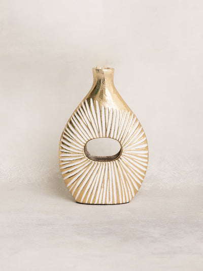 Vase | Gold and White Lines